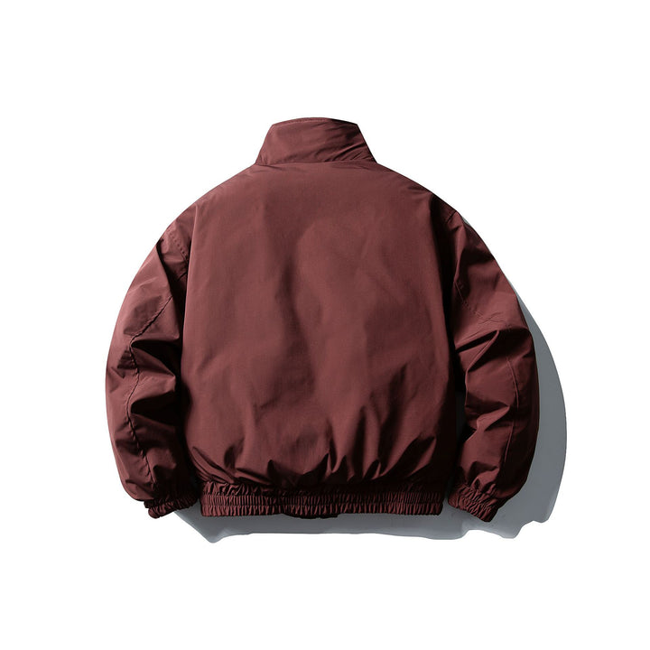 Men's Short Boxy Thermal Bomber with High Stand-Up Collar and Attached XXL Pockets Mune Fashion