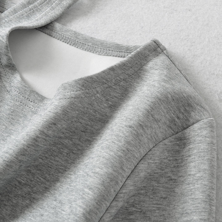 Women's Cropped Sweatshirt with Halter Neck, Cold-Shoulder and Wrap Look Mune Fashion