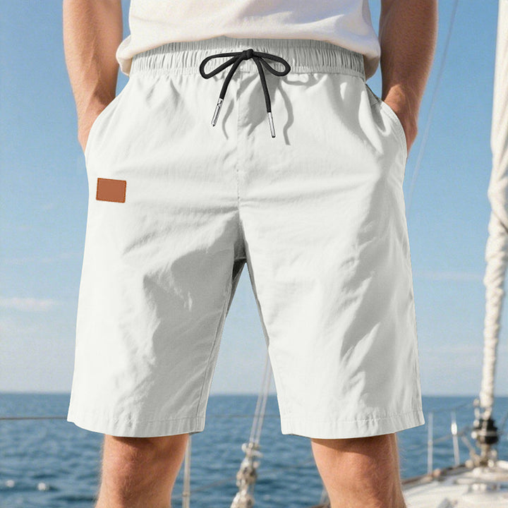 Men's quick-drying swim shorts in Bermuda cut with elastic waistband and drawstring Mune Fashion