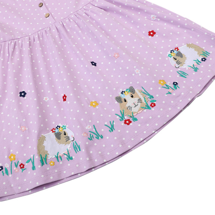 Girl's casual dress with loving animal and flower motif Mune Fashion