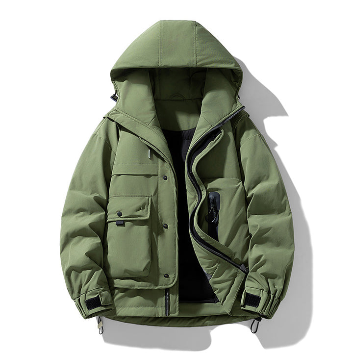 Men's padded hooded field jacket with multifunction pockets Drune