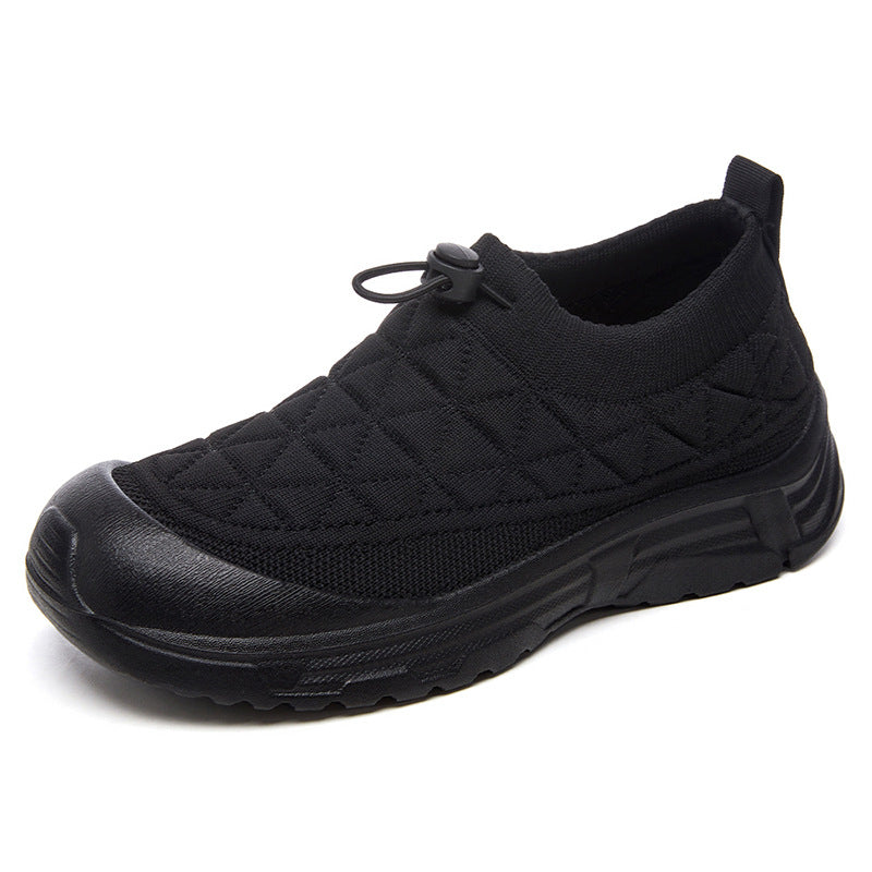 Women's quilted slip-on winter half shoe with quick-lock lace, elastic shaft, and non-slip profile outsole Mune Fashion