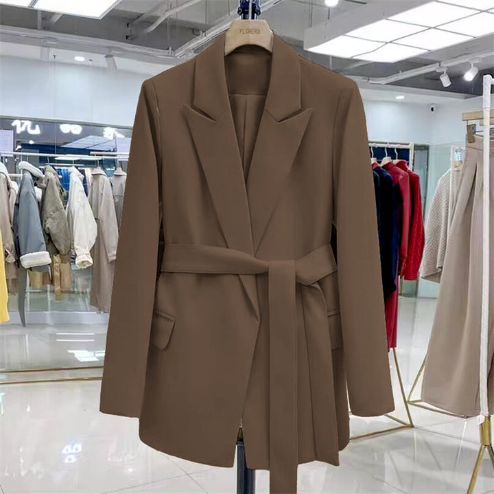 Women Elegant Wrap Blazer with Belt Mune Fashion