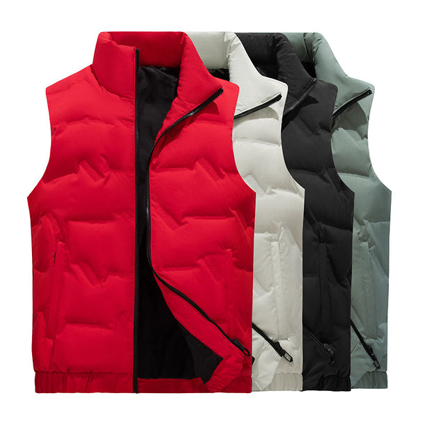 Men's nano windproof padded vest with high stand-up collar and side zip pockets Mune Fashion