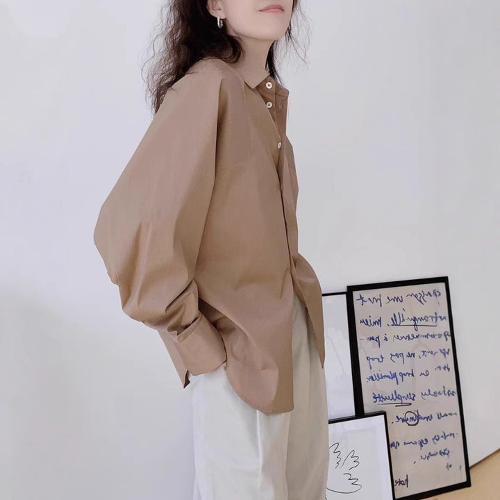 Women Elegant and Casual Oversized Shirt Blouse Drune