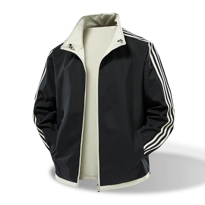 Men's lightweight track jacket with contrast three-stripe detailing Mune Fashion