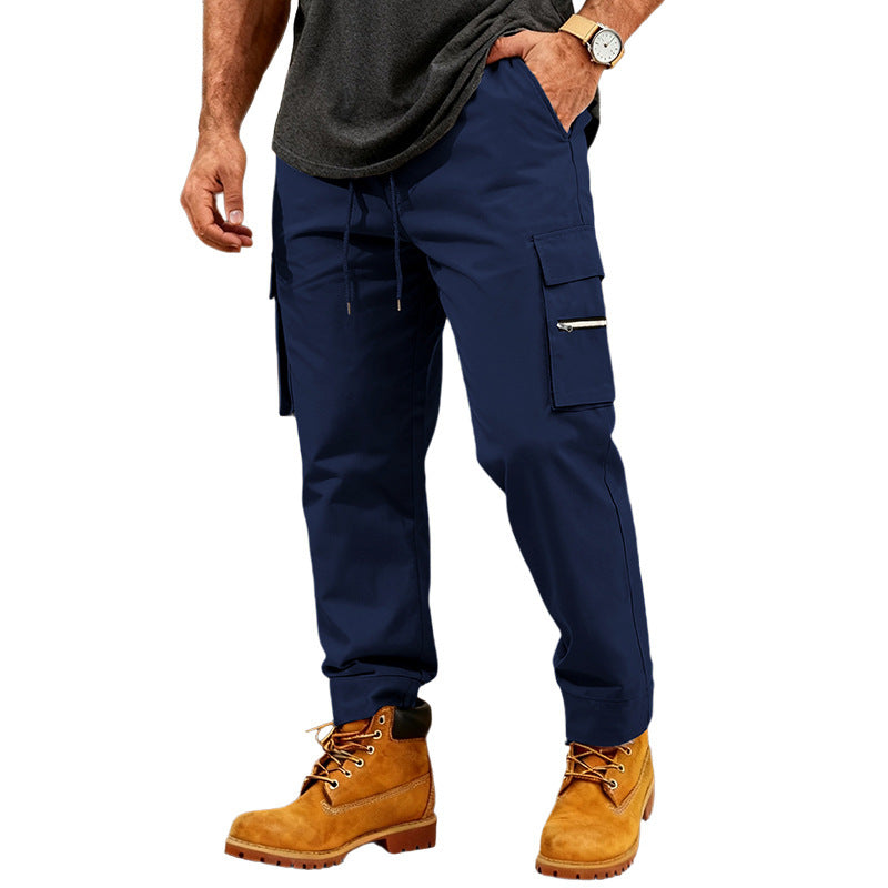 Men's Functional Cargo Jogging Pants with Drawstring, Zipper Pocket and Cuffs Mune Fashion