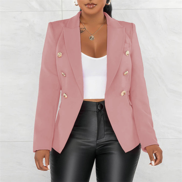 Women's Fashionable Double-Breasted Blazer Mune Fashion