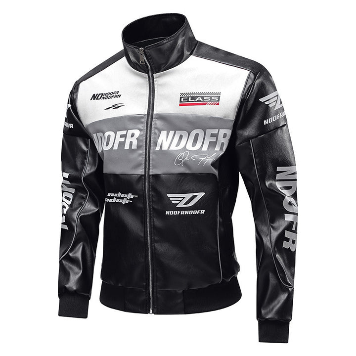 Men's Sporty Synthetic Leather Jacket Mune Fashion