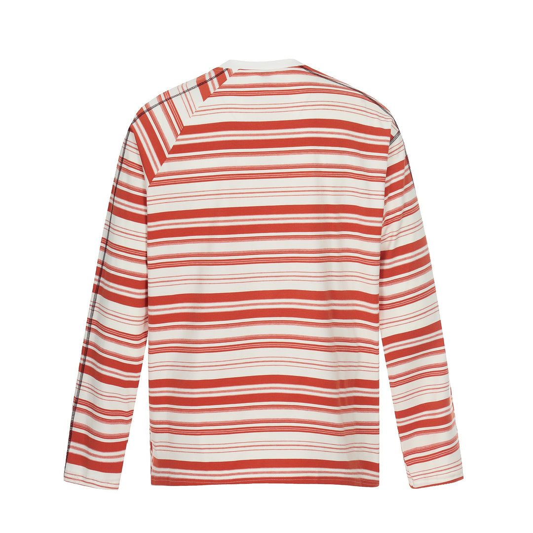 Unisex Striped Long Sleeve Shirt with Contrasting Decorative Seams Mune Fashion