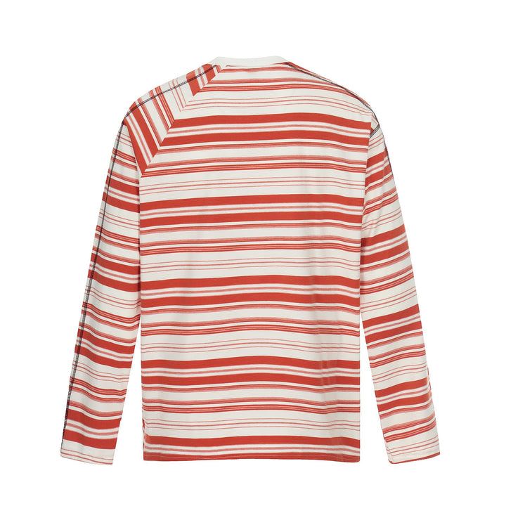 Unisex Striped Long Sleeve Shirt with Contrasting Decorative Seams Mune Fashion