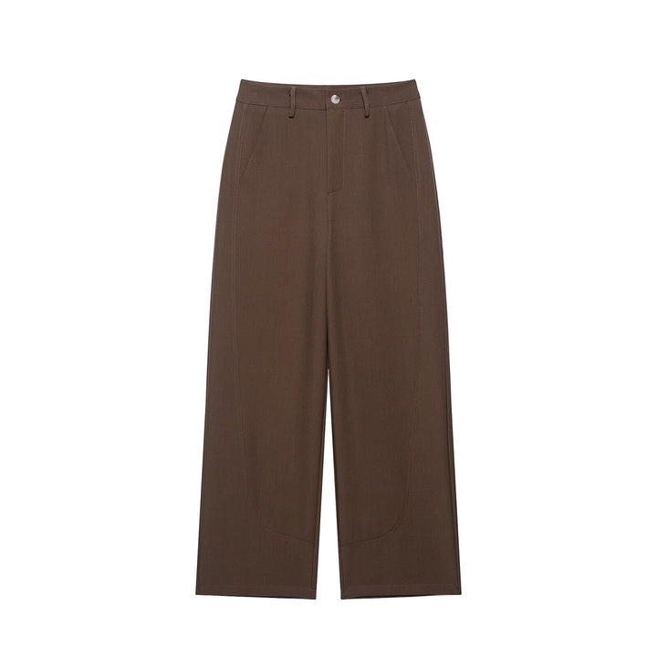 Women's two-piece set made of asymmetrical turtleneck blouse and wide culotte pants Drune