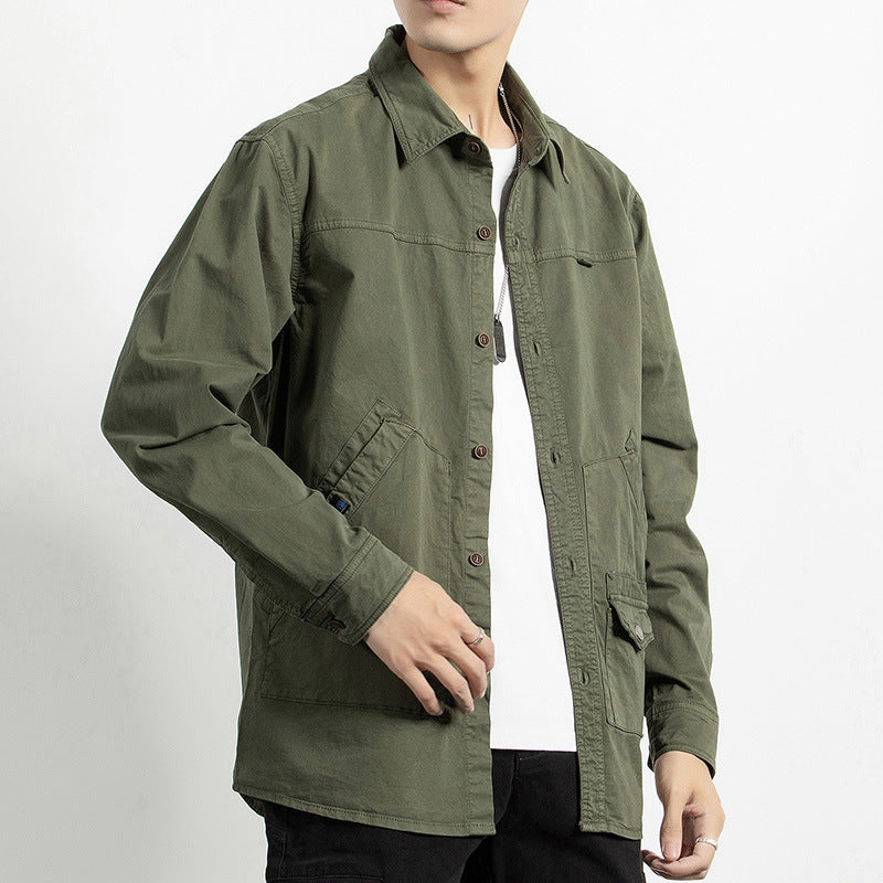 Men's Utility Shirt Jacket made of durable cotton twill with multiple pockets Drune