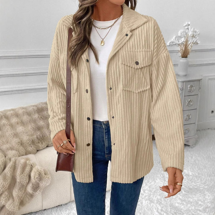 Women Elegant Ribbed Cardigan