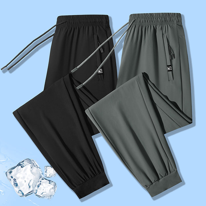 Men's urban performance joggers with elastic drawstring waistband, concealed zipper pocket, and straight leg Mune Fashion