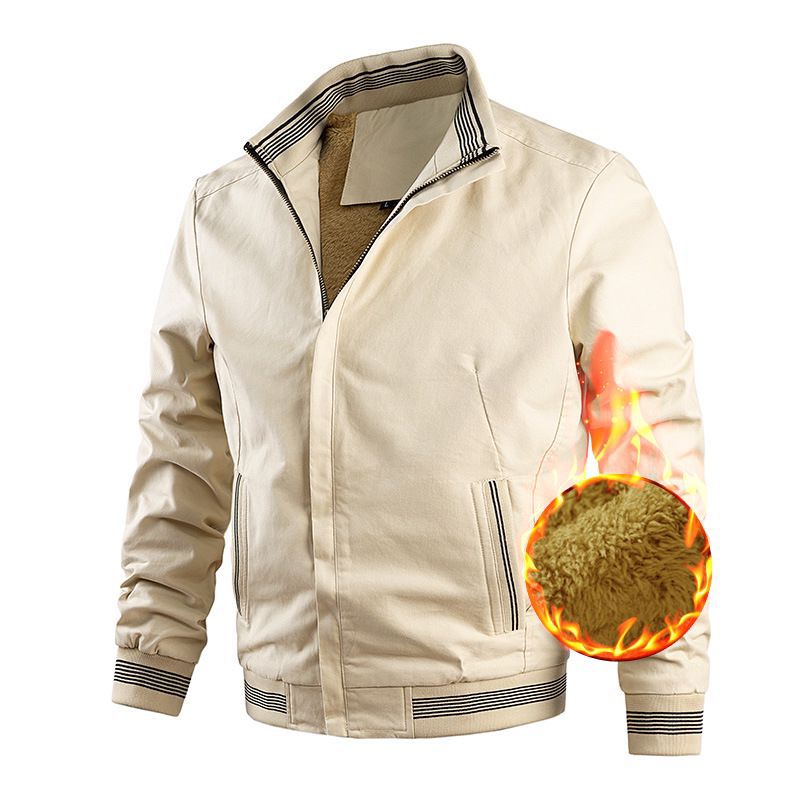 Men's leisure bomber jacket with thermal lining and ribbed contrast cuffs Mune Fashion