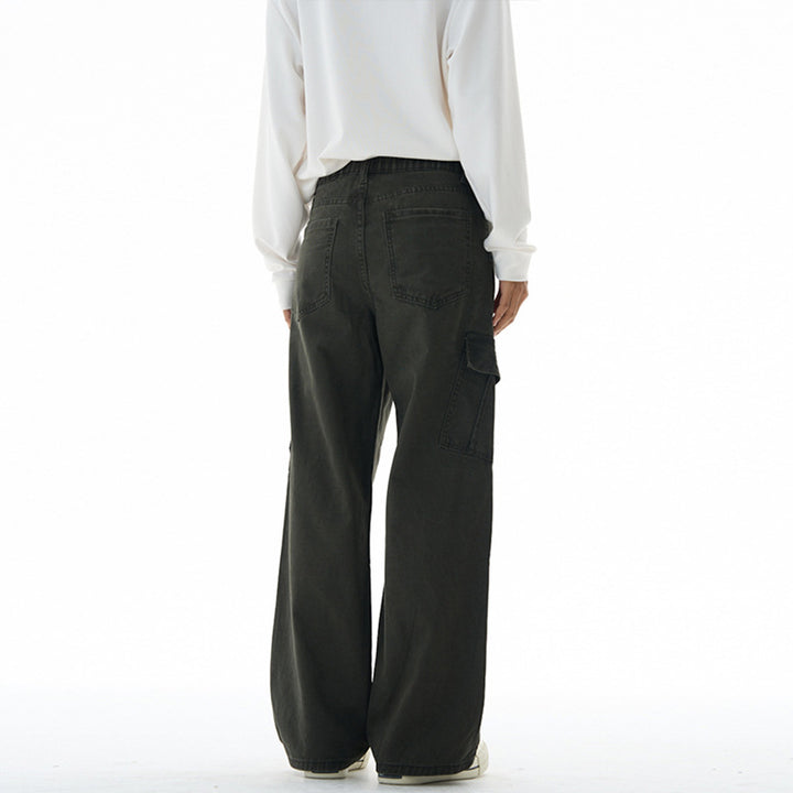 Women Wide Cut Utility Cargo Pants in Palazzo Style with High Waist and Flap Pockets Mune Fashion