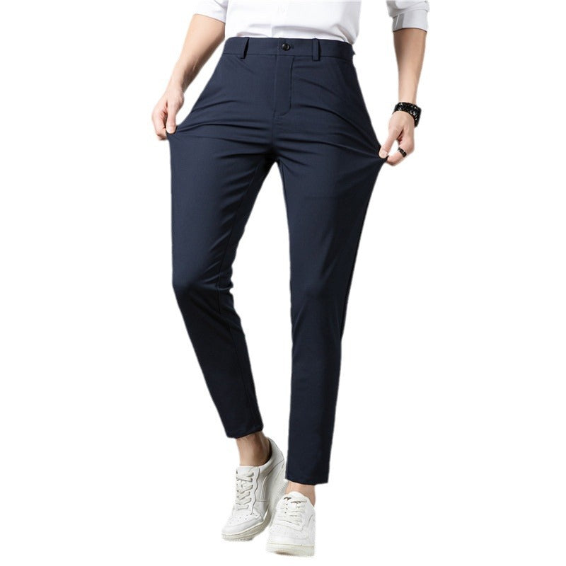 Men's Slim-Fit Stretch Trousers with Narrow Ankle Length Mune Fashion