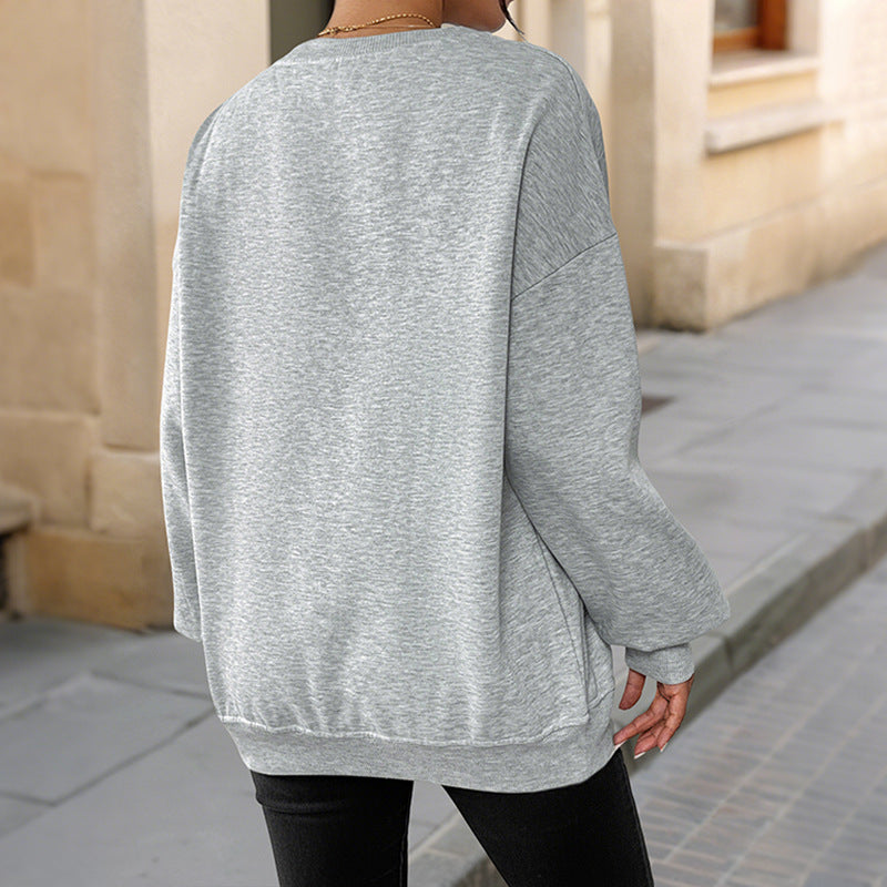 Women's Lined Cropped Sweatshirt with Fleece Lining and Drop Shoulder Mune Fashion