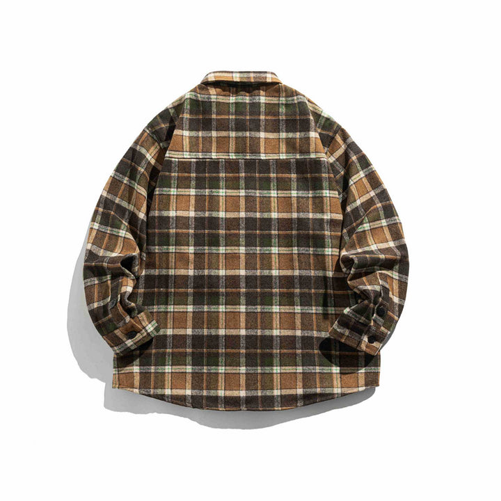 Men's Checked Flannel Overshirt with Chest Pocket Mune Fashion