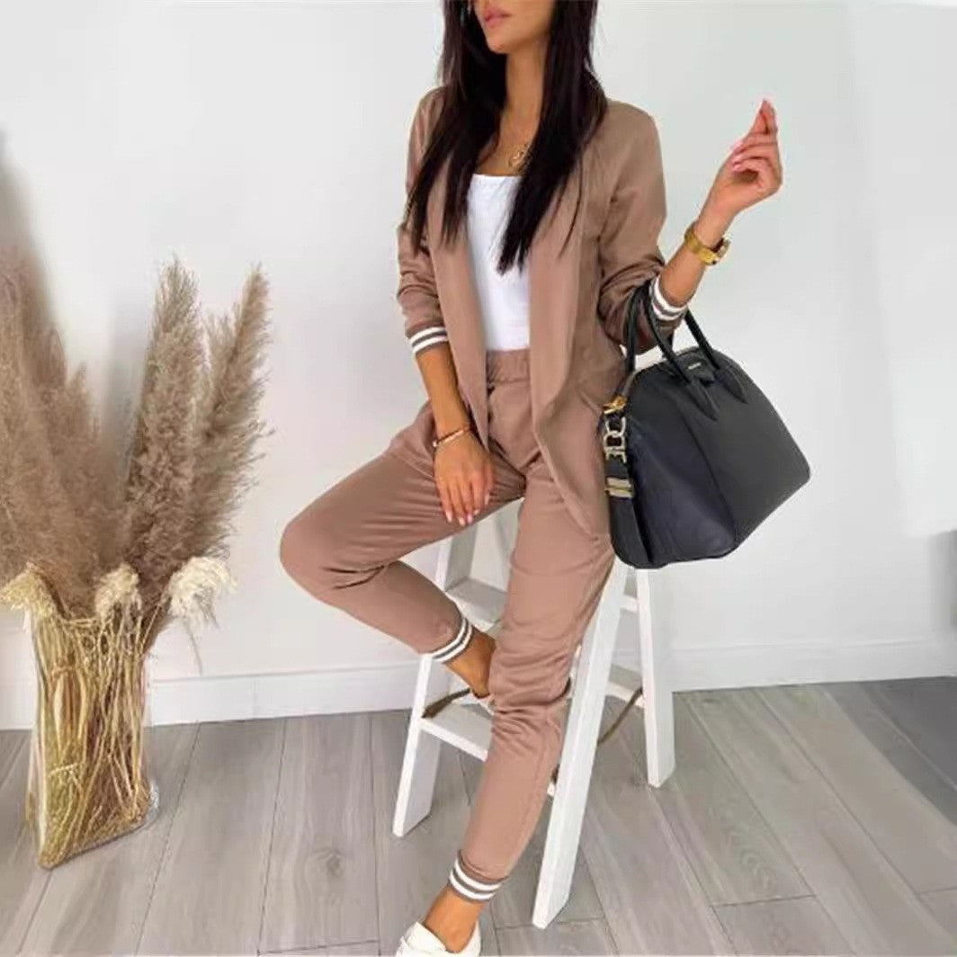 Ladies sporty-elegant blazer-jogging pants two-piece with elastic waistband and cuffs Mune Fashion
