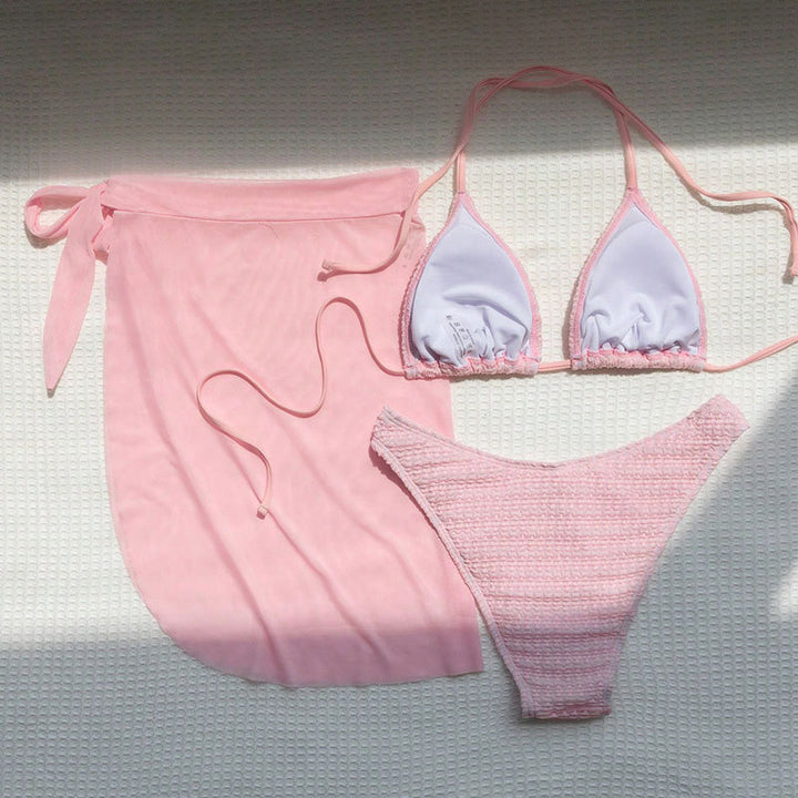 Women's bikini set with crocheted top and elegant wrap skirt Mune Fashion