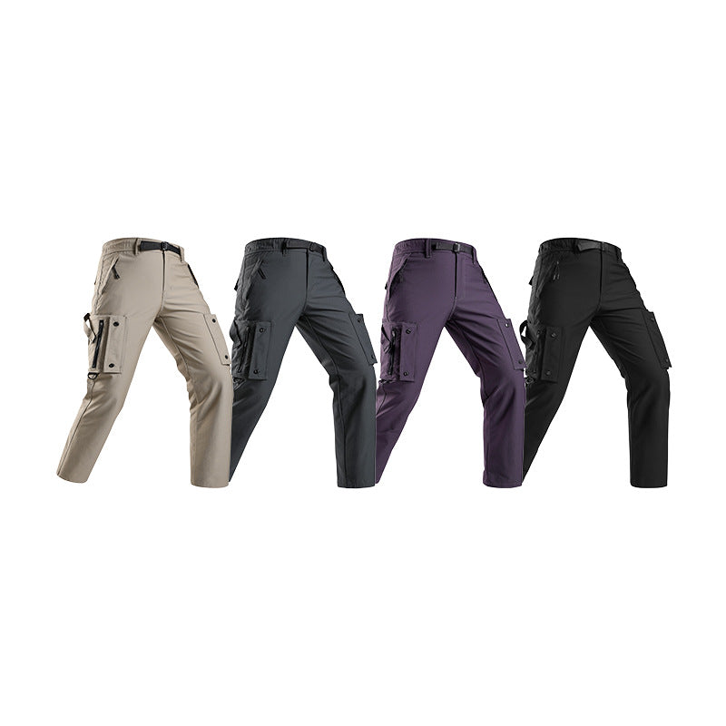 Men's Slim-Tapered Cargo Pants with Zipper Pockets, D-Ring and Comfort Waistband Mune Fashion