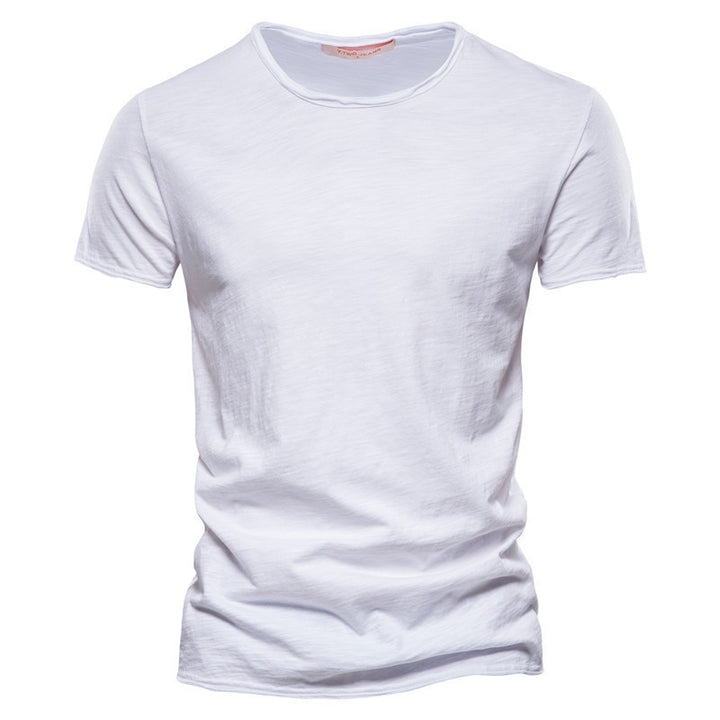 Men's lightweight cotton shirt with round neckline and slim fit Mune Fashion