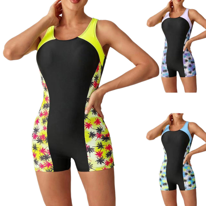 Women's Sporty Swimsuit with Lively Palm Design Mune Fashion