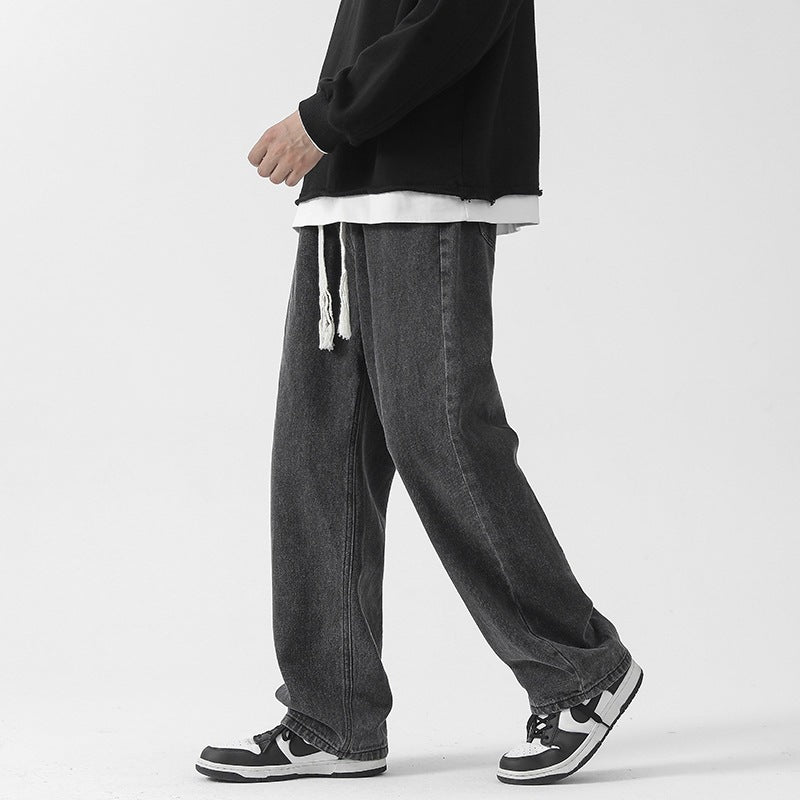 Men's Comfortable and Casual Denim Trousers with Wide Leg Mune Fashion