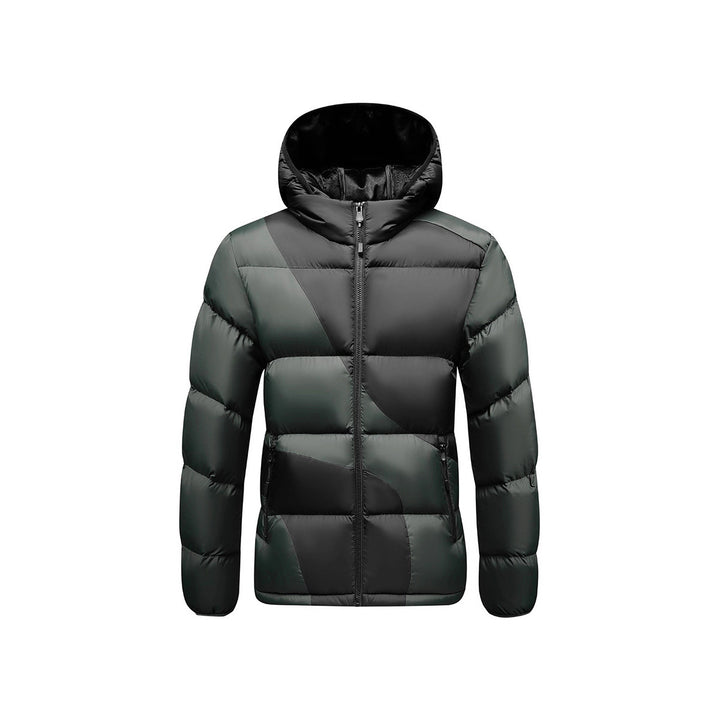 Men's quilted jacket with contrasting panels, hood, and thermal synthetic filling Mune Fashion