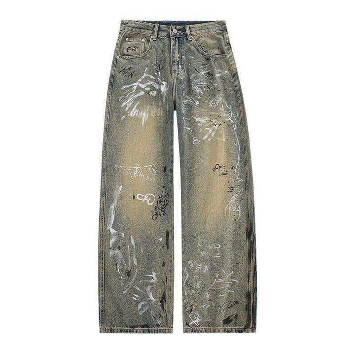 Women's Fashionable Graffiti Jeans Mune Fashion