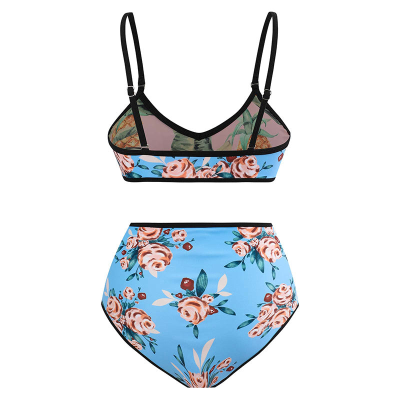 Women's High-Waisted Bikini Set with Floral Design and Comfortable Cut Mune Fashion