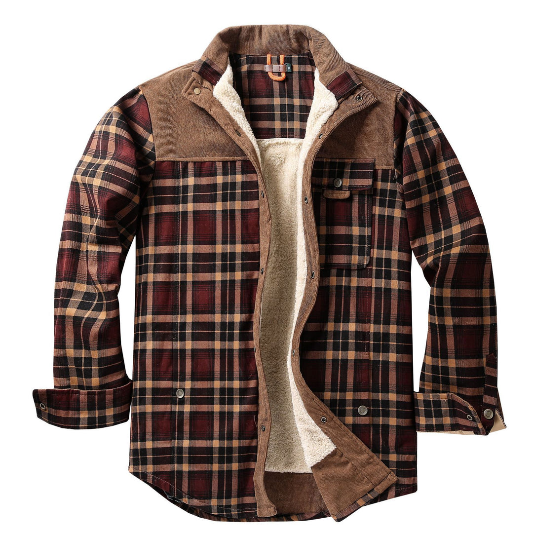 Men's Casual Flannel Jacket with Teddy Lining Mune Fashion