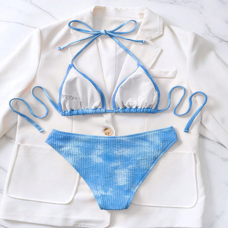 Women's triangle bikini set with striped design Mune Fashion