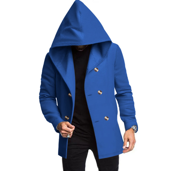 Men's hooded cloak with oversized hood and double-button placket Mune Fashion