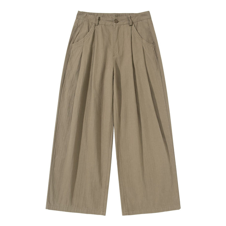 Women Wide Pleated Culotte Pants with High Waist and Deep Side Pockets Mune Fashion