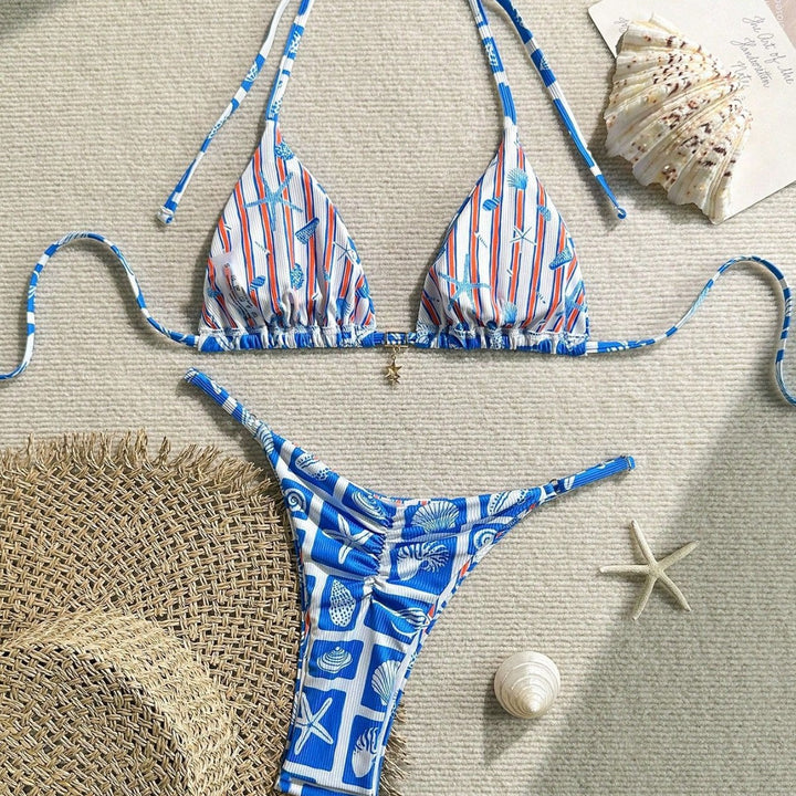 Women's Triangle Bikini with Maritime Design Mune Fashion