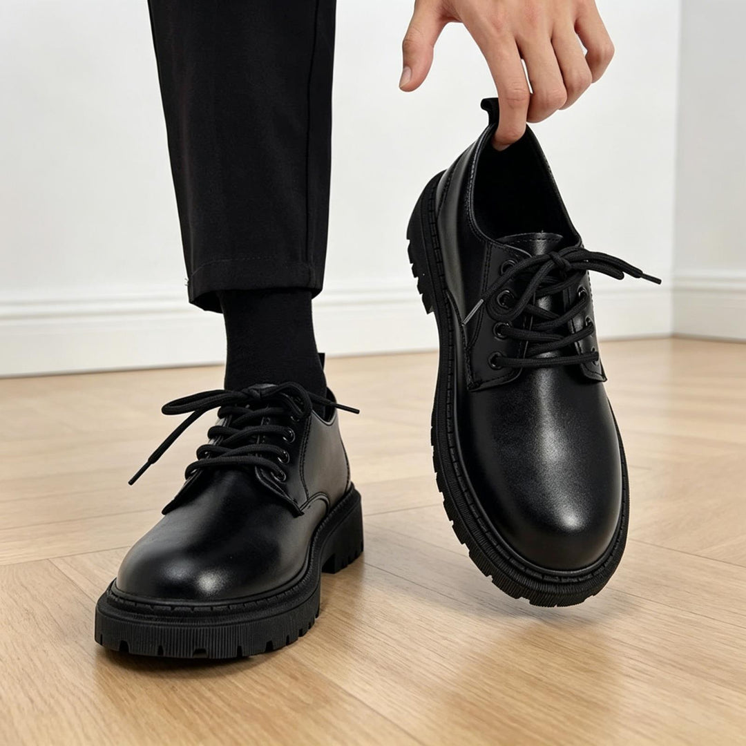 Men Stylish Leather Lace-up Shoes Mune Fashion