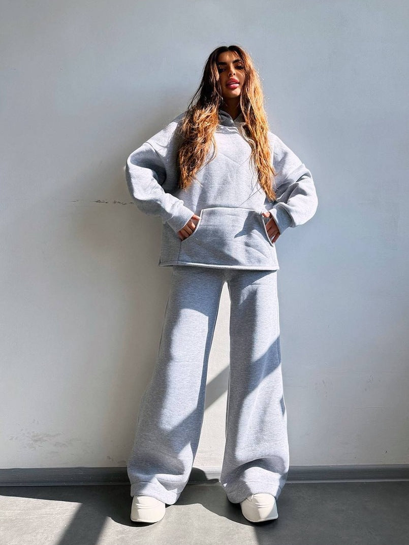 Ladies Cool Oversized Hoodie and Wide Leisure Pants Mune