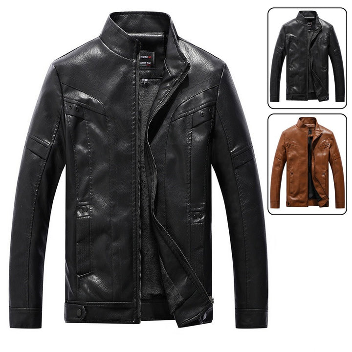 Men's Elegant Motorcycle Leather Jacket Mune Fashion
