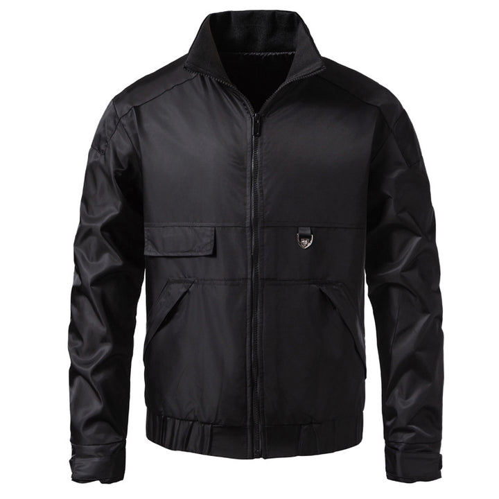 Men's water-repellent utility blouson with stand-up collar, kangaroo and flap pockets Mune Fashion