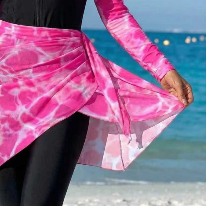 Women's fashionable rash guard with wrap skirt Mune Fashion