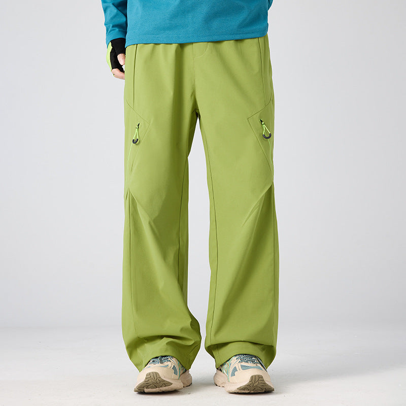 Men's Loose Technical Cargo Pants with Utility Pockets and Elastic Waistband Mune Fashion