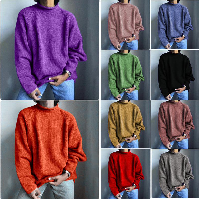 Women nan kastiger fine knit sweater with short standing collar and raglan sleeves Mune Fashion