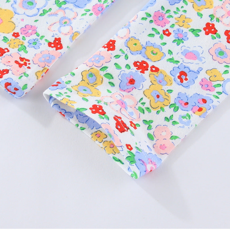 Girls leggings with colorful floral print Mune Fashion
