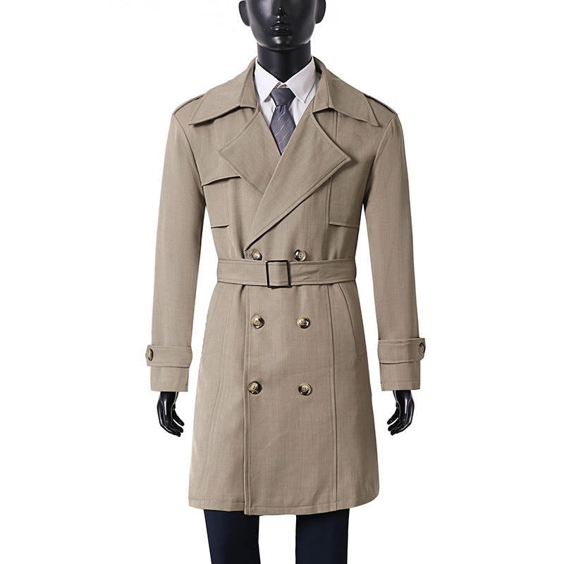 Women's Double-Breasted Trench Coat with Wide Shawl Collar and Epaulettes Mune Fashion