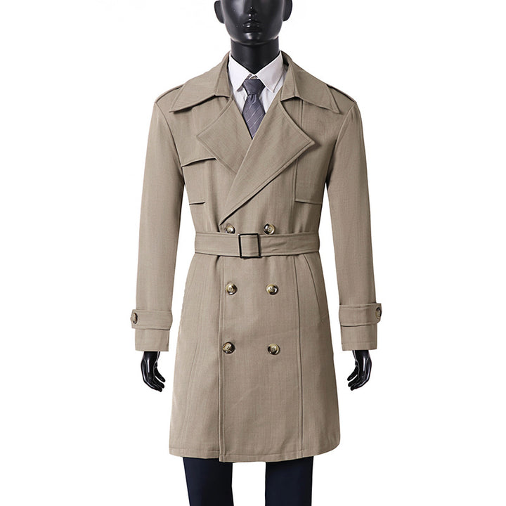 Women's Double-Breasted Trench Coat with Wide Shawl Collar and Epaulettes Mune Fashion