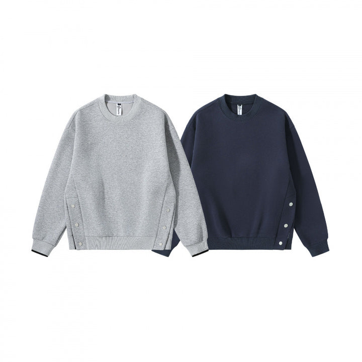 Unisex Oversize Sweatshirt with side snap button plackets, ribbed cuffs and round neck Mune Fashion