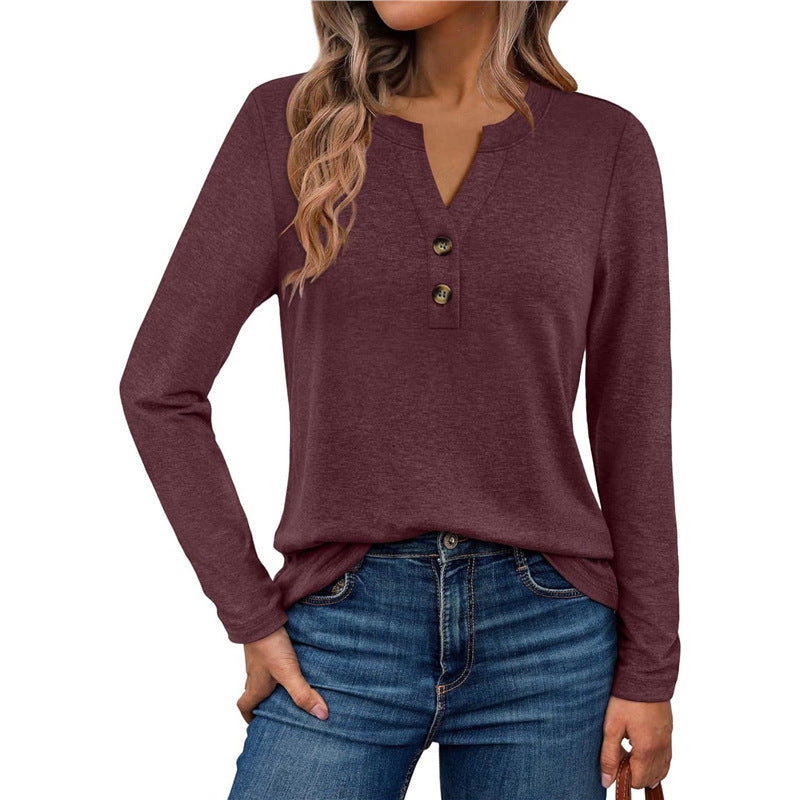 Women's Long Sleeve Shirt with Button Details Mune